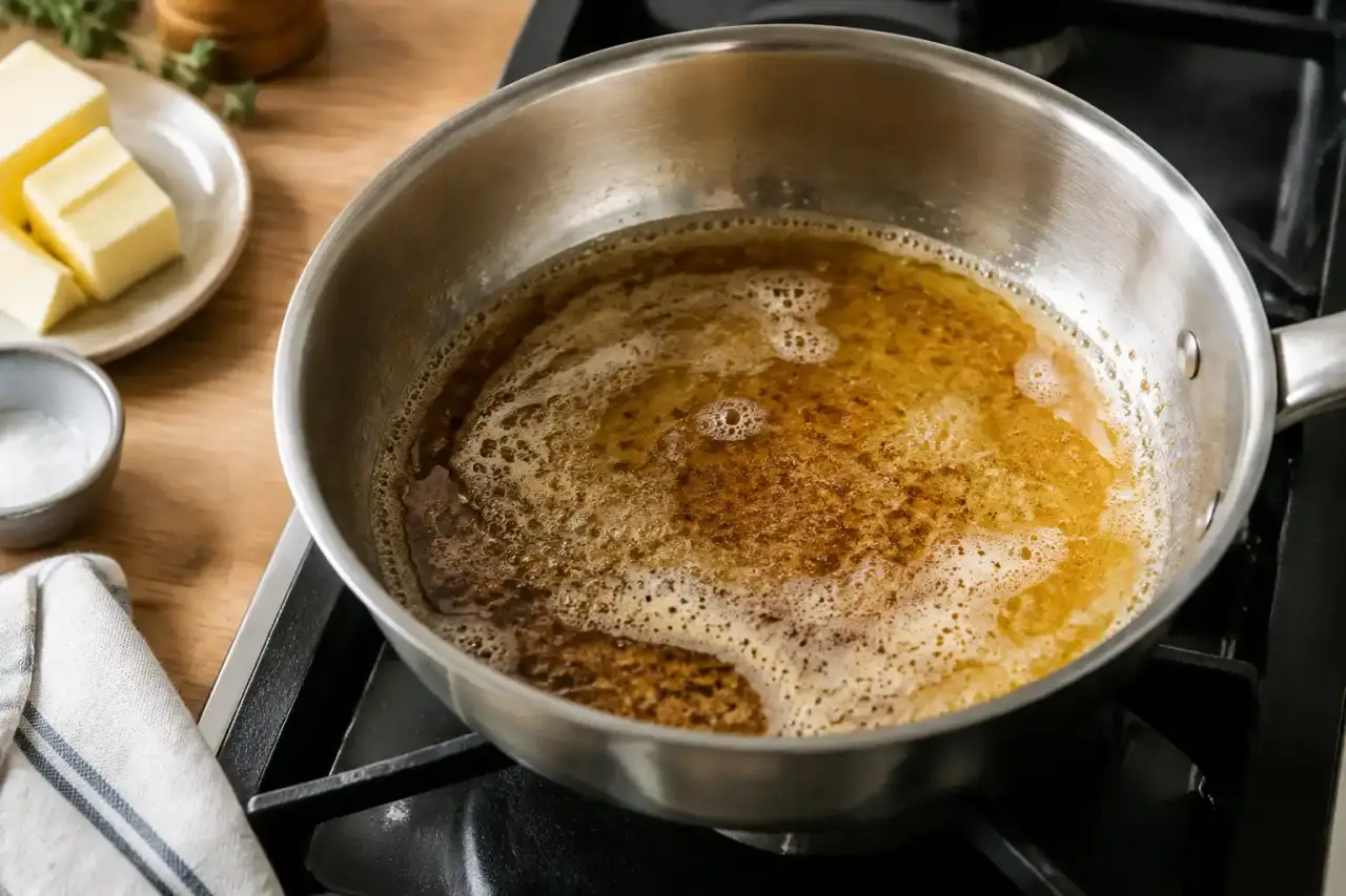 Réussir un beurre noisette : le feu moyen et les bons repères pour éviter de le brûler