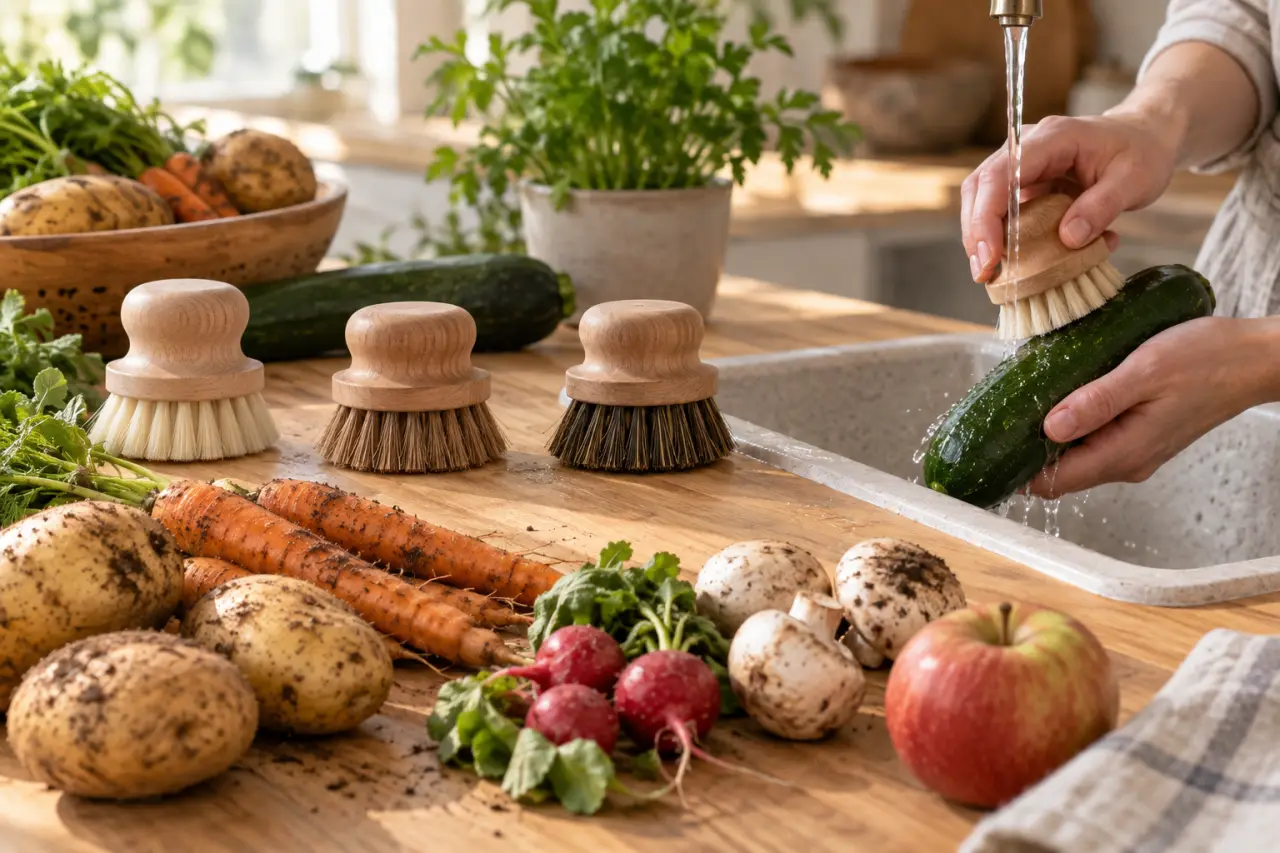 Brosse à légumes : choisissez la bonne dureté pour préserver la peau