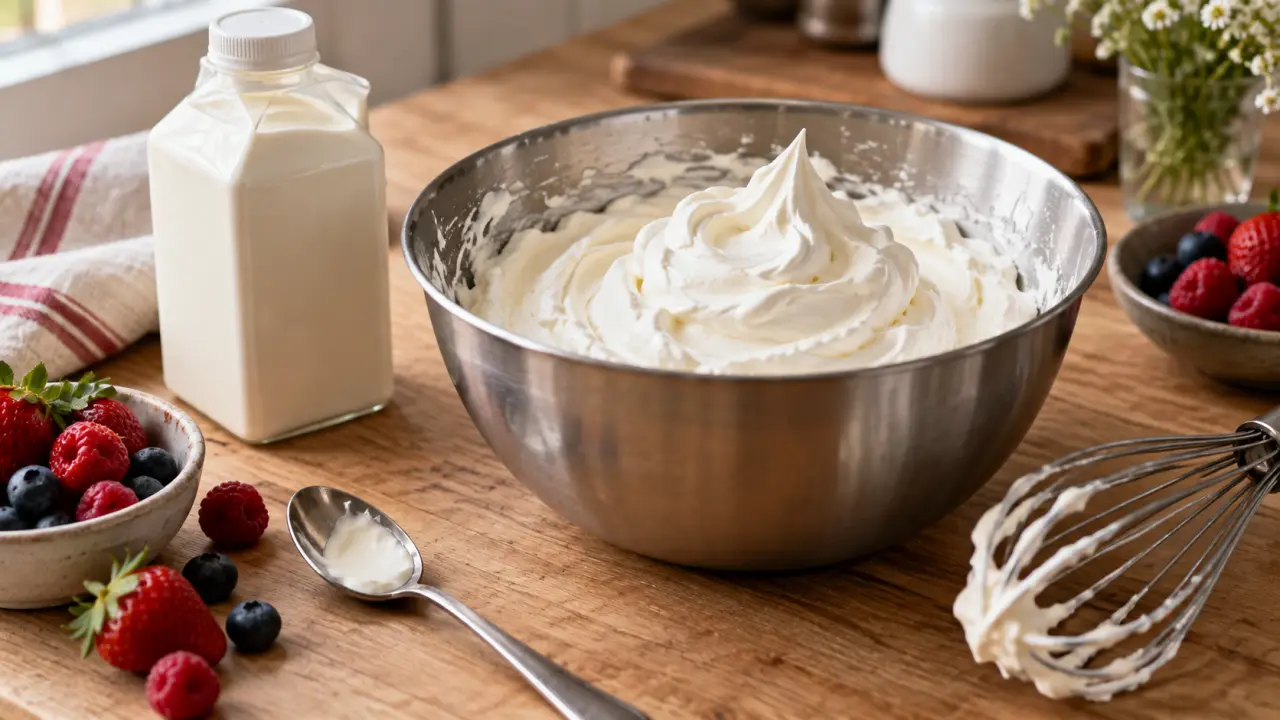 Crème entière : le bon taux de matière grasse pour cuisiner et réussir une chantilly