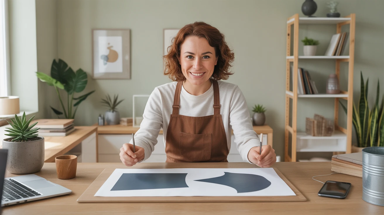 Illustration d'une main tenant un couteau de chef et coupant une carotte, avec des lignes pointillées indiquant le mouvement de la lame
